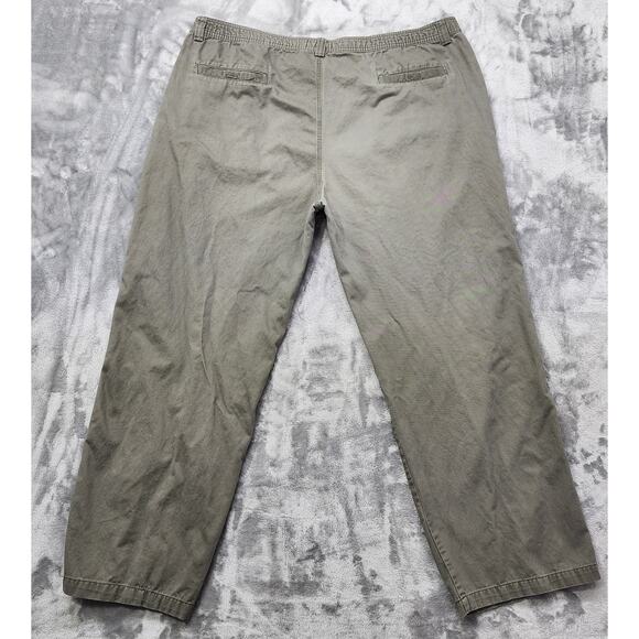 Vintage NorthCrest Pants Mens XXL (44-46) Gray Green Khaki Pleat Front Classic - Picture 2 of 11